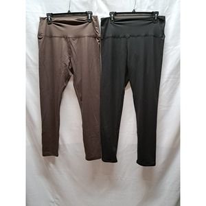 NWOT 2 pair Black & Brown High Waisted Fleece lined legging XL